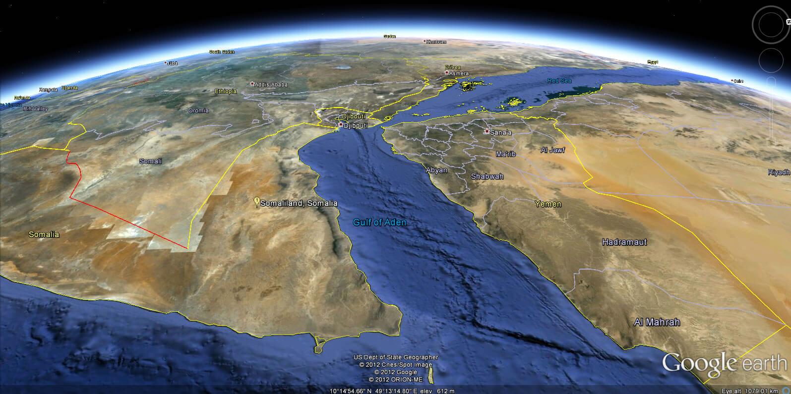 Somaliland Earth Map